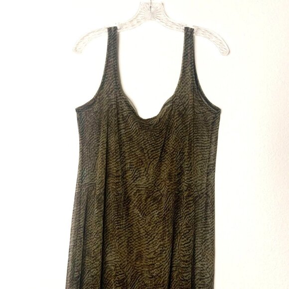 Anne Klein Sleeveless Sheer Black & Brown Maxi Dress Cover Up - Picture 2 of 8